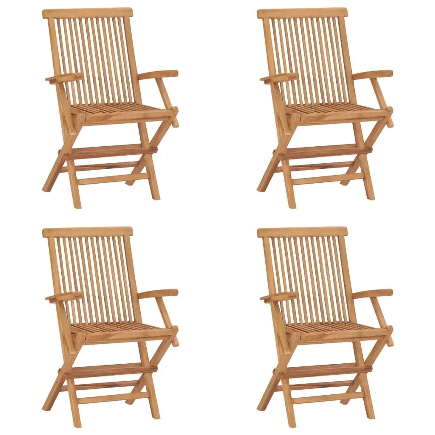 vidaXL Klappbare Gartenstühle 4 Stk Massivholz Teak 3096593 günstig online kaufen