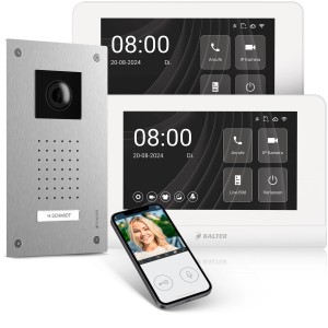 Balter Entri L Video Türklingel mit App Komplettset für Einfamilienhaus mit 2x 7 Zoll Monitor Unterputz