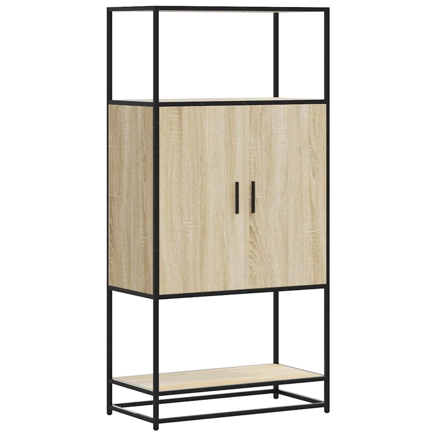 vidaXL Highboard Sonoma-Eiche 68x35x139 cm Holzwerkstoff und Metall 849040 günstig online kaufen