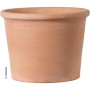 Deroma Zylinder Bordato Pflanztopf, 23 cm, Terrakotta, weiß.