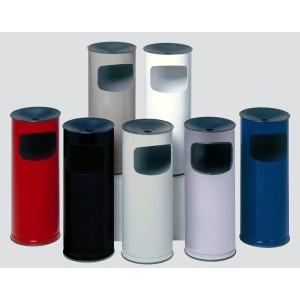 PROREGAL Klassischer Runder Kombiascher HxBxT 61 x 25 x 25 cm Edelstahl