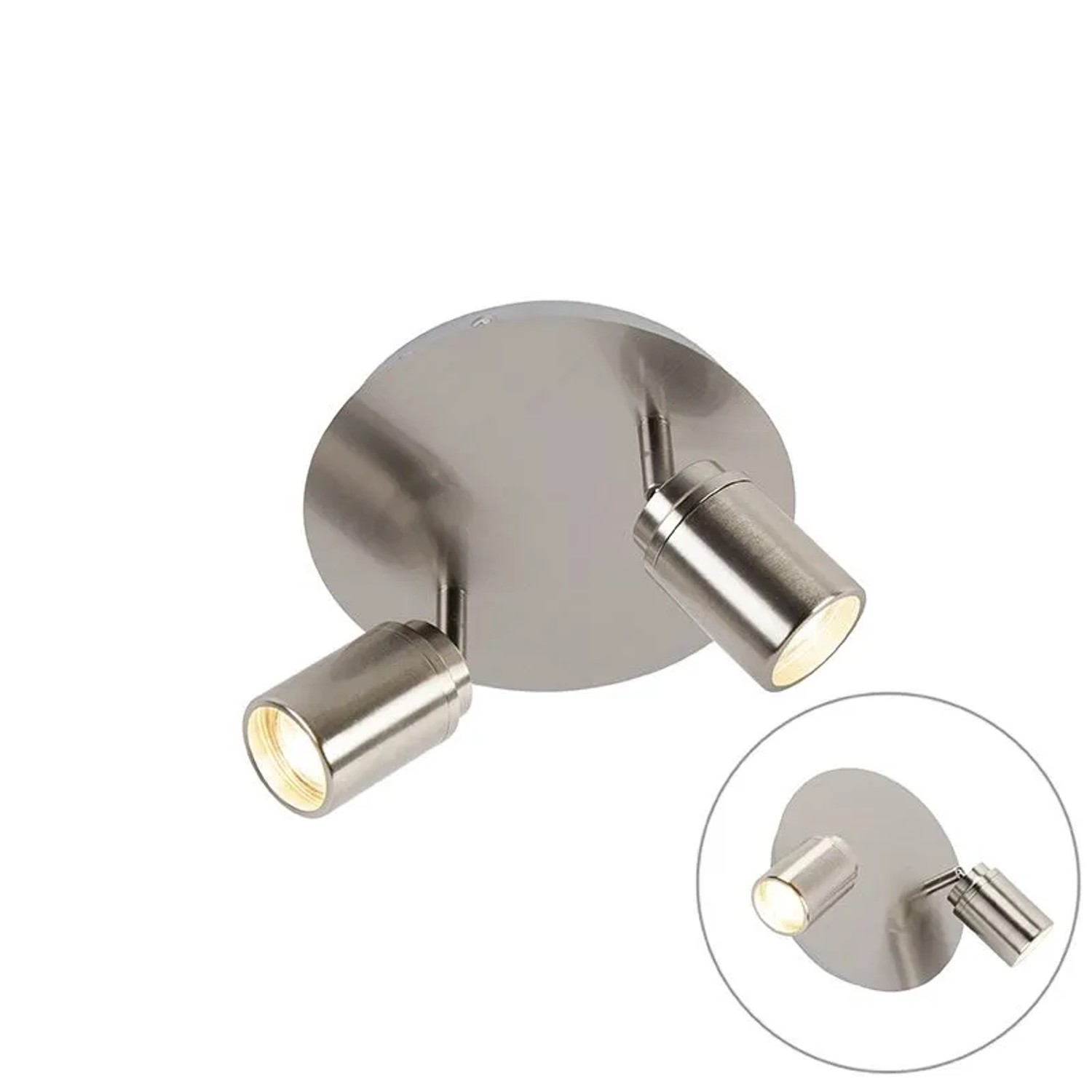 QAZQA Moderner Badstrahler Stahl 2-flammig IP44 Ducha