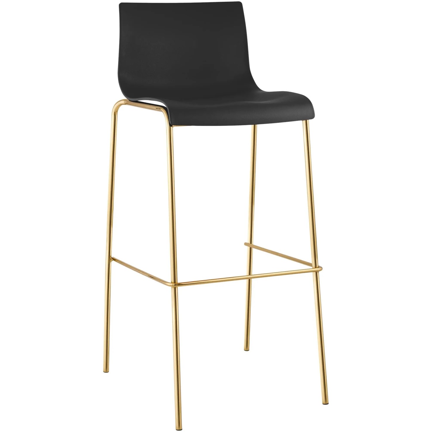 CLP Barhocker Hover Kunststoff Vierfußgestell Gold Schwarz