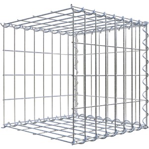 Gabiona Anbaukorb, 40x40x40cm, Maschenweite 5x10cm, Drahtgitter galvanbeschichtet.