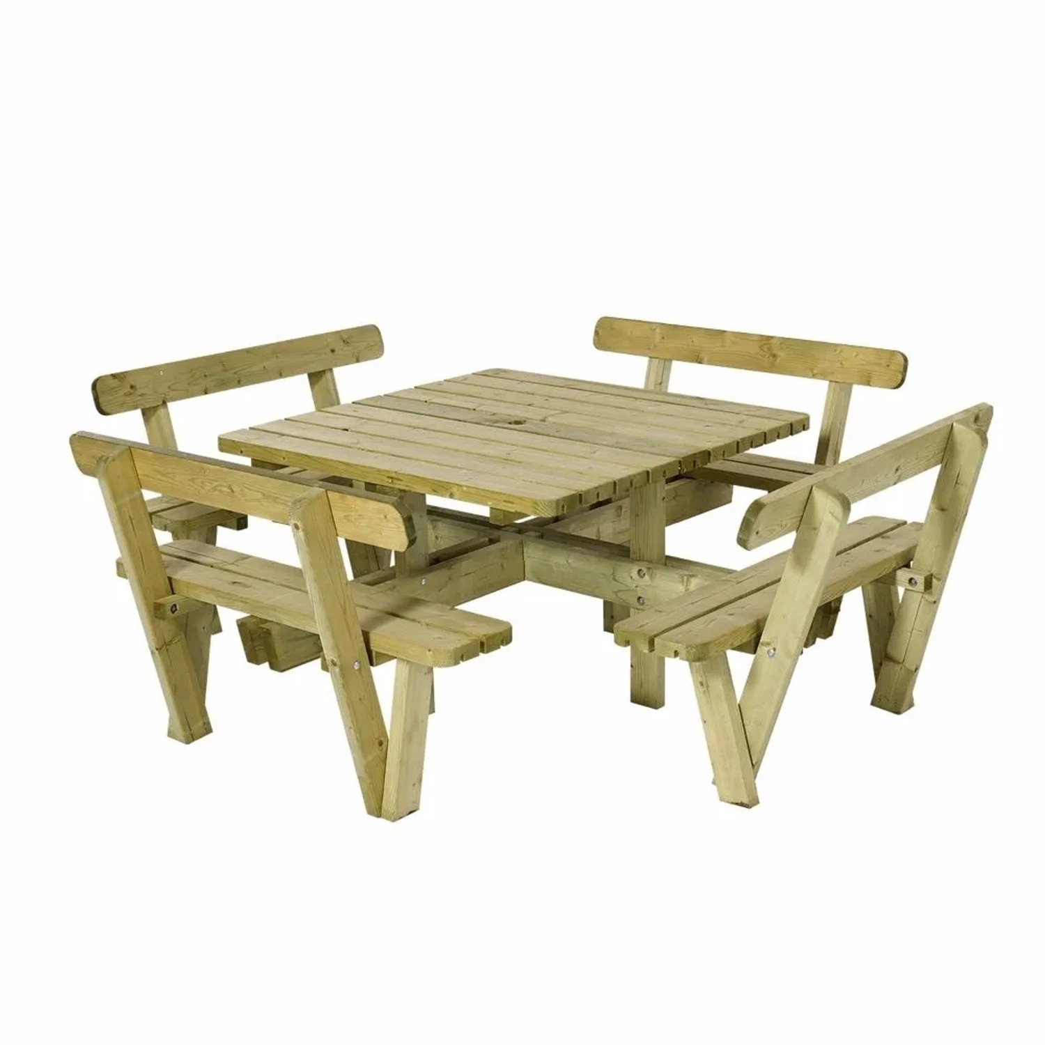 PLUS Gartenmöbel Sitzgruppe 237 cm Eckig Druckimprägniert Holz mit Rückenlehne