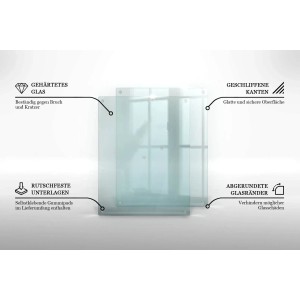 Tulup Schneidebrett Rutschfestes Schneidebrett Glas 52x30 cm Rechteckiges Schneidebrett Durchsichtiges Schneidebrett