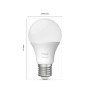 Philips Hue E27 LED Lampe, Glühlampenform, 6500 K, 806 lm, 8 W, 2er Set mit Maßangaben.