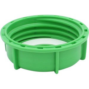 Grüne Schraubkappe DN 80 für IBC Container mit Grobgewinde als Zubehör für Regentonnen.