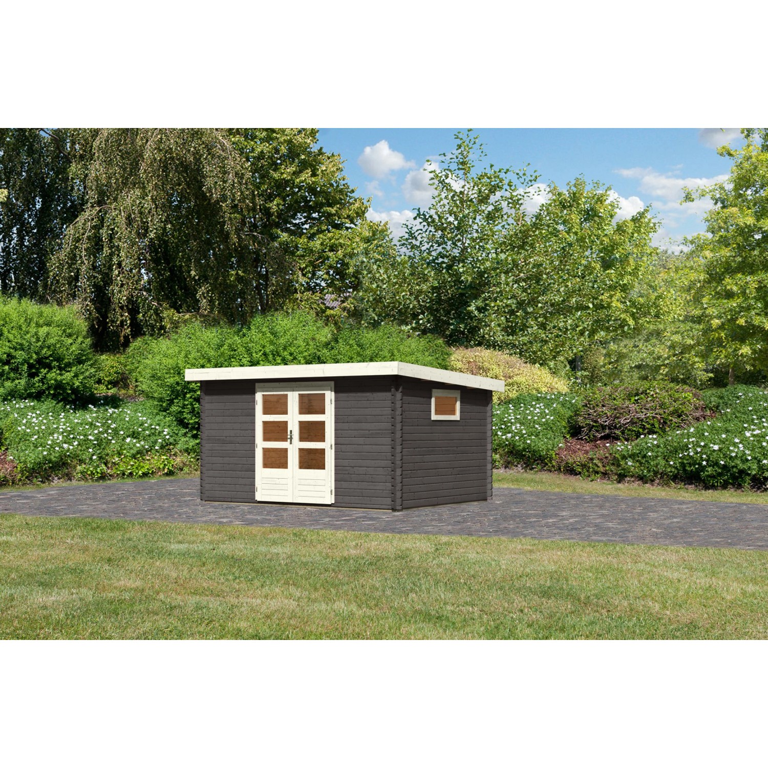 Karibu Gartenhaus Jeebel 5 Terragrau 387 cm x 297 cm günstig online kaufen