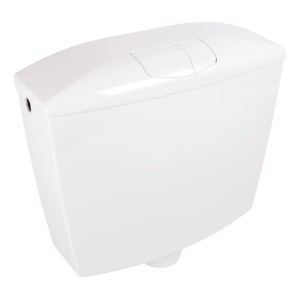 Weißer Calmwaters Aufputz-Spülkasten Wellness mit 2-Mengen-Spülung für Stand-WC.