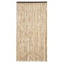 Beiger Chenille Insektenschutz-Vorhang, 100x220 cm, mit vertikalen Strängen für Türen. Ideal als Fliegengitter.