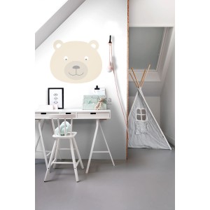 ESTAhome Wandtattoo Tierkopf Beige (70x62cm) im Kinderzimmer.