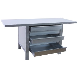 PROREGAL Werkbank BUFFALO METAL Mit 5x Schublade HxBxT 83x120x73cm Traglast 700kg Grau