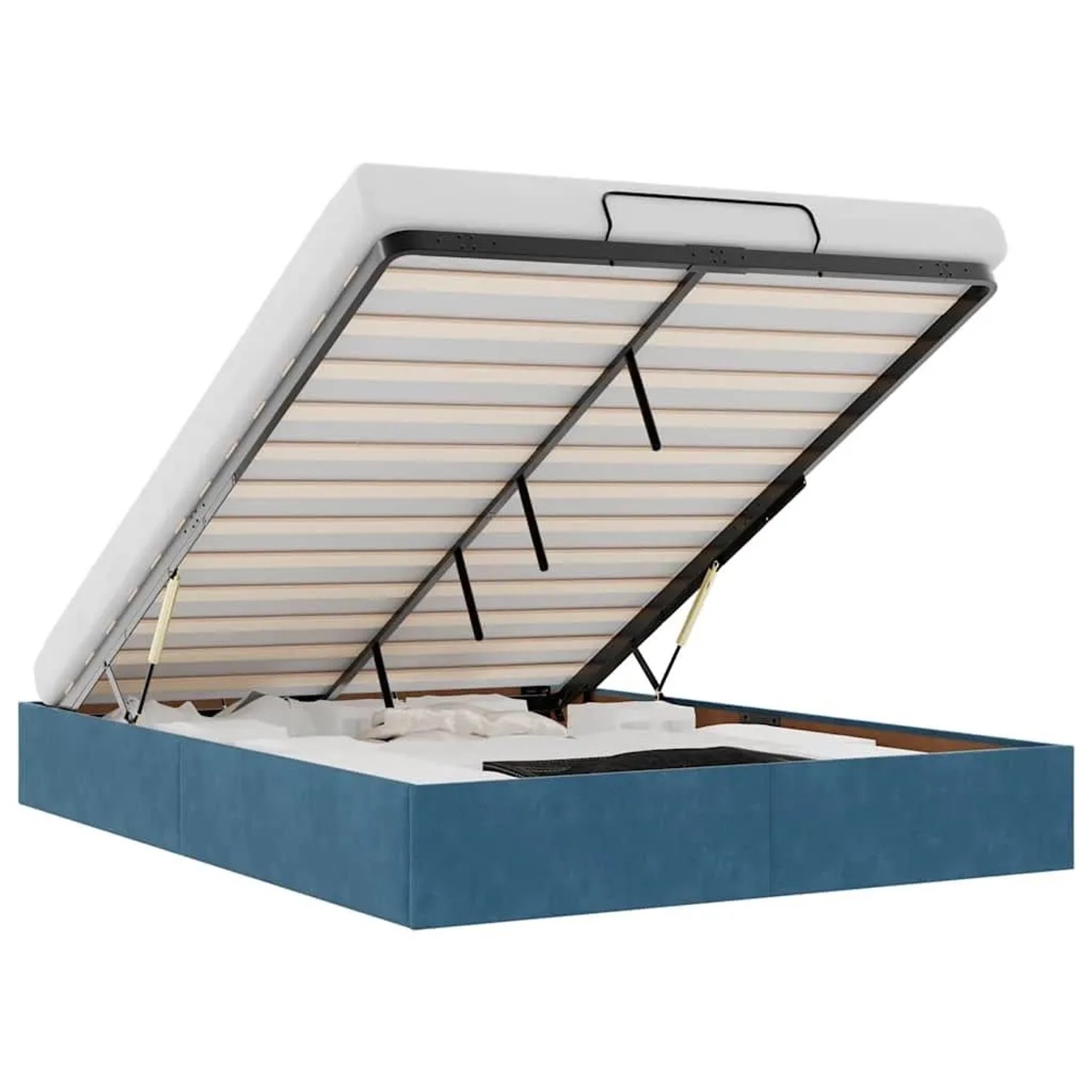 vidaXL Ottoman-Bett ohne Matratze Dunkelblau 140x190 cm Samt 3310965