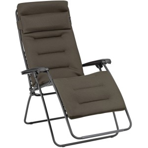 Lafuma Relaxsessel RSX CLIP XL AC AirComfort® Taupe, Gartenstuhl mit verstellbarer Rückenlehne und Fußstütze.