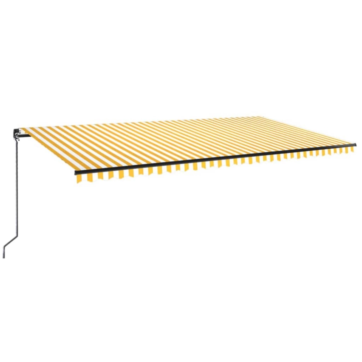 furnicato Markise Manuell Einziehbar 600x350 cm Gelb und Weiß günstig online kaufen
