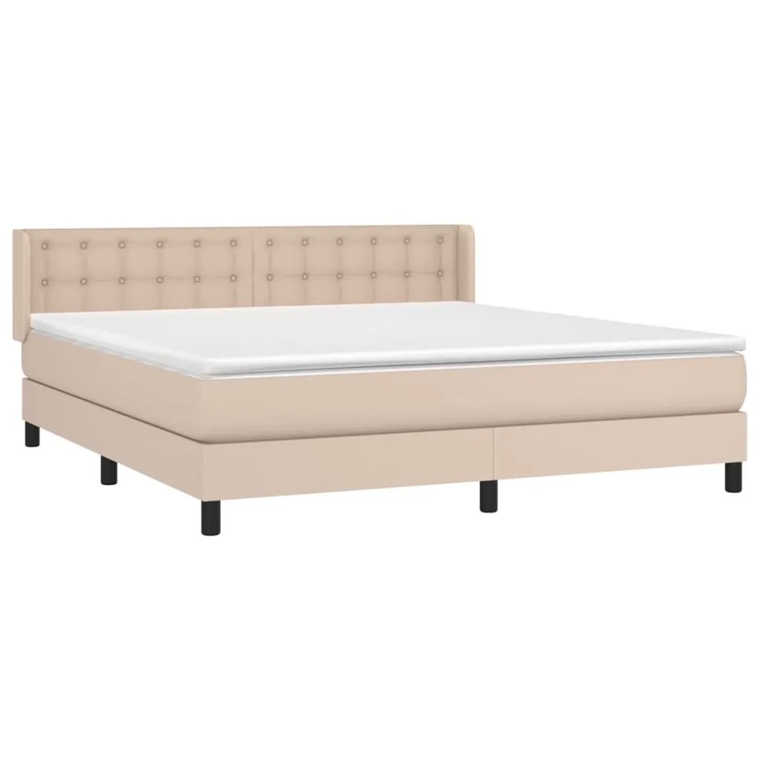 vidaXL Boxspringbett Matratze Cappuccino-Braun 180x200 cm Kunstleder 313079 günstig online kaufen