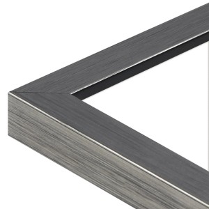 Detailansicht: Metallfarbener Bilderrahmen aus Holz, 40x50 cm, modern.