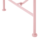 Rosa Metallbeine des Beliani Bistro Sets CAVINIA. Stabile, pulverbeschichtete Gartenmöbel-Füße.
