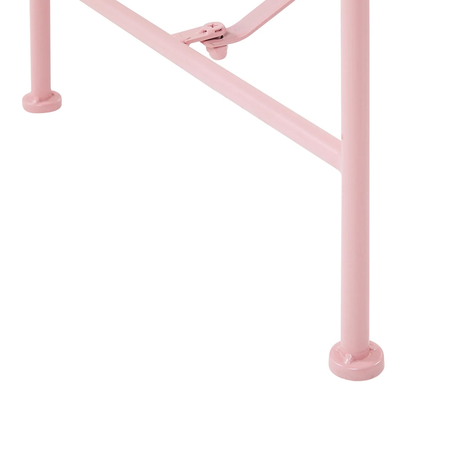 Rosa Metallbeine des Beliani Bistro Sets CAVINIA. Stabile, pulverbeschichtete Gartenmöbel-Füße.