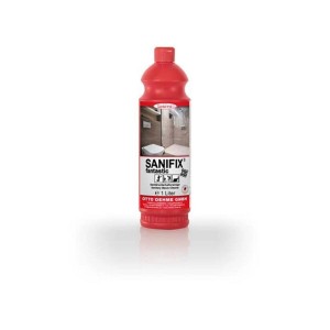 Rote 1L Flasche Lorito Sanifix Kalklöser für Bad & WC Reinigung.