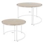 ML-Design Couchtisch 2er Set, Sonoma Eiche, runde Wohnzimmertische mit weißem Metallgestell.
