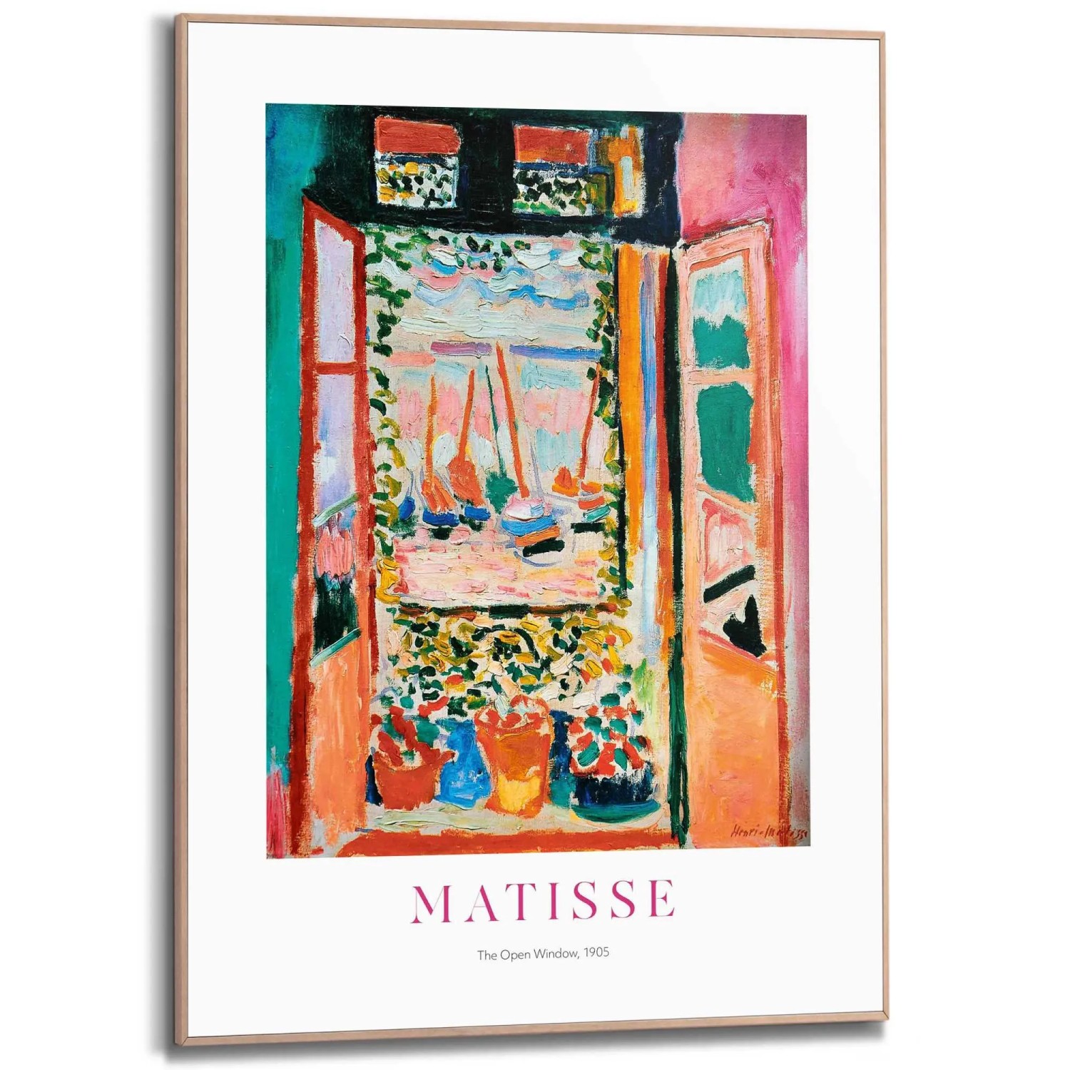 Reinders Gerahmtes Bild Matisse Window für Wohnzimmer 70 cm x 50 cm Mehrfarbig