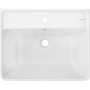 Weißes Hansgrohe Xanuia Q Handwaschbecken, 60x48 cm, mit Hahnloch und Überlauf.