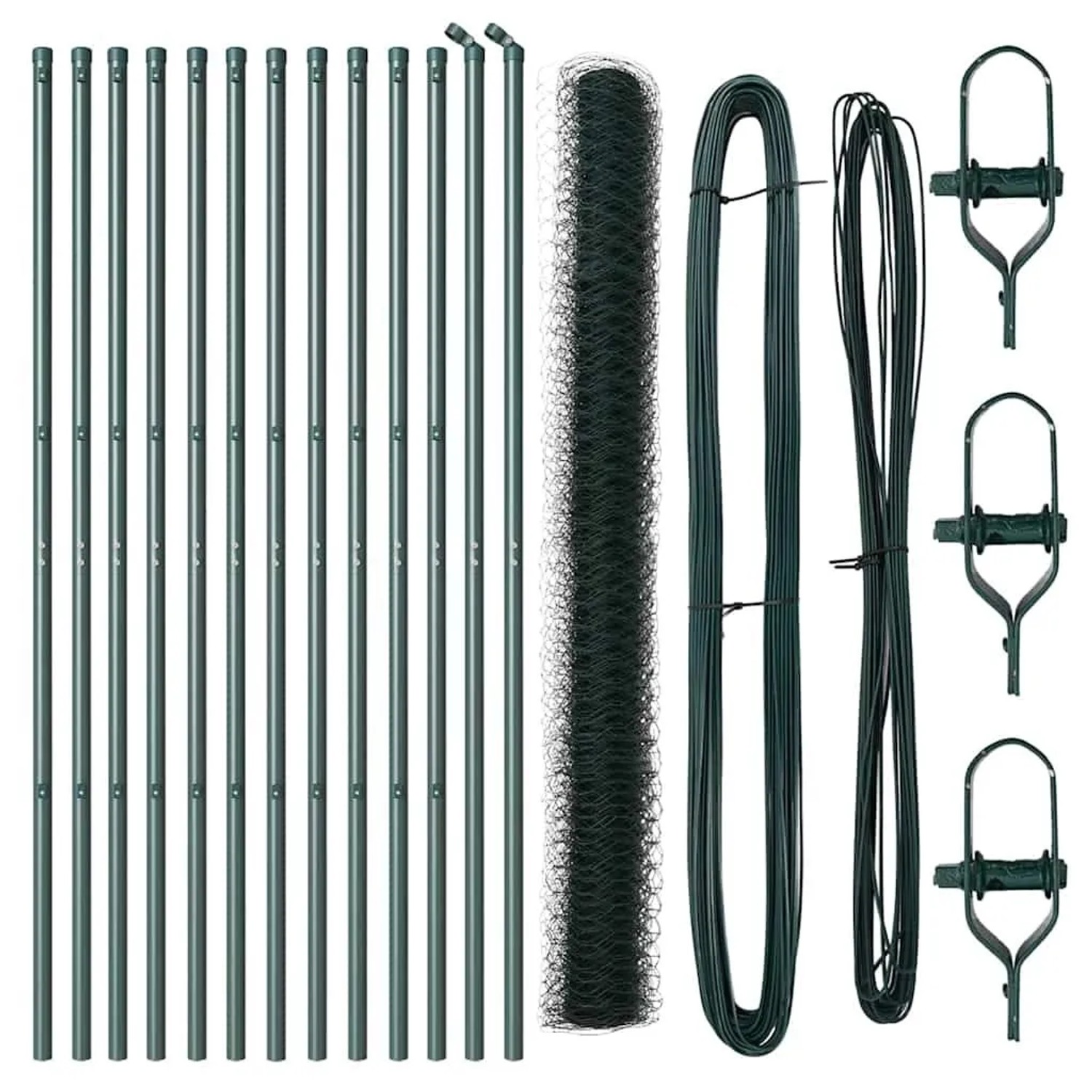 vidaXL Zaunpfosten Grün 25 x 1,6 m 36 mm Mesh Stahl und PVC 3352690 günstig online kaufen