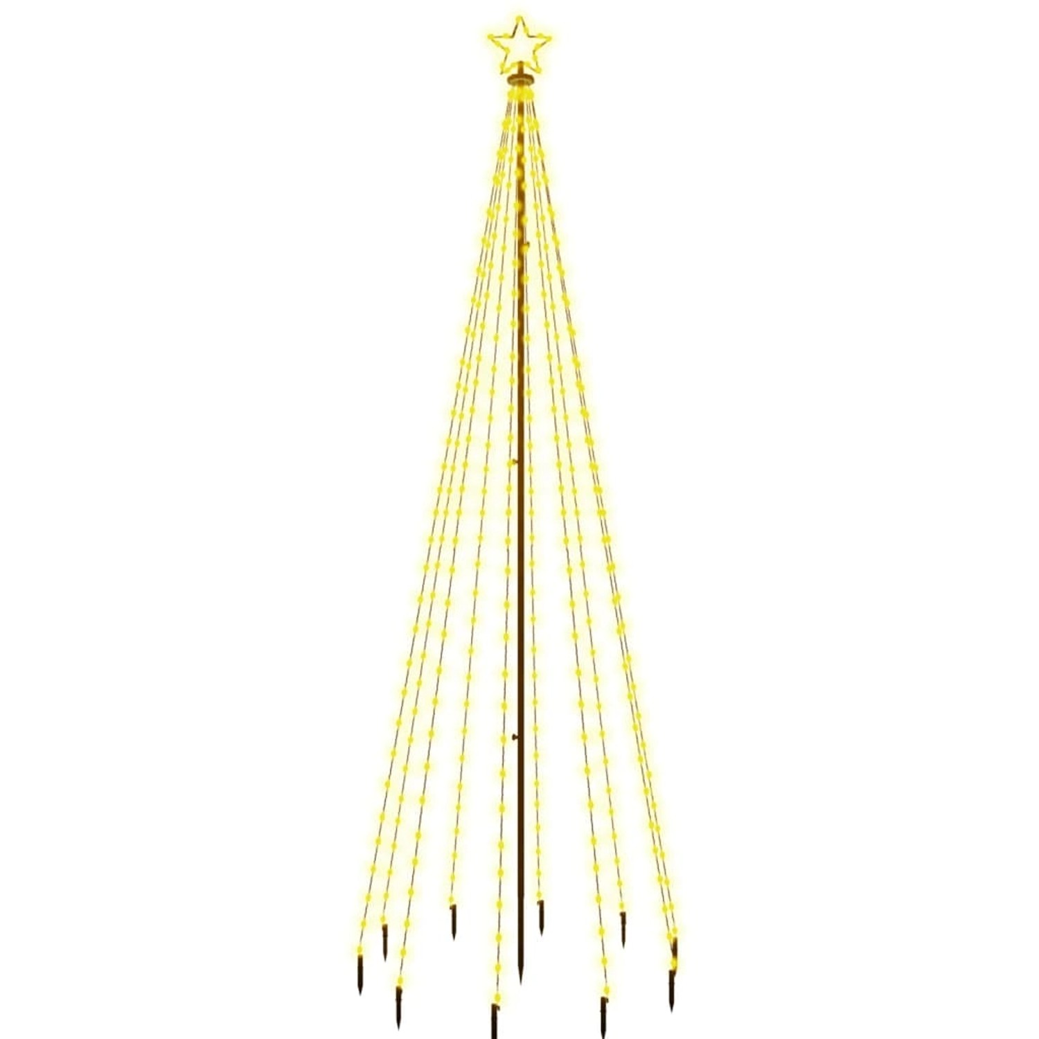 vidaXL LED-Weihnachtsbaum mit Erdnägeln Warmweiß 310 LEDs 300 cm