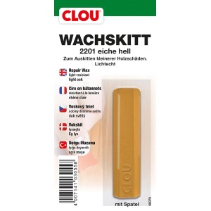 Clou Wachskitt Eiche Hell 15g zum Ausbessern von Holz, inklusive Spatel.