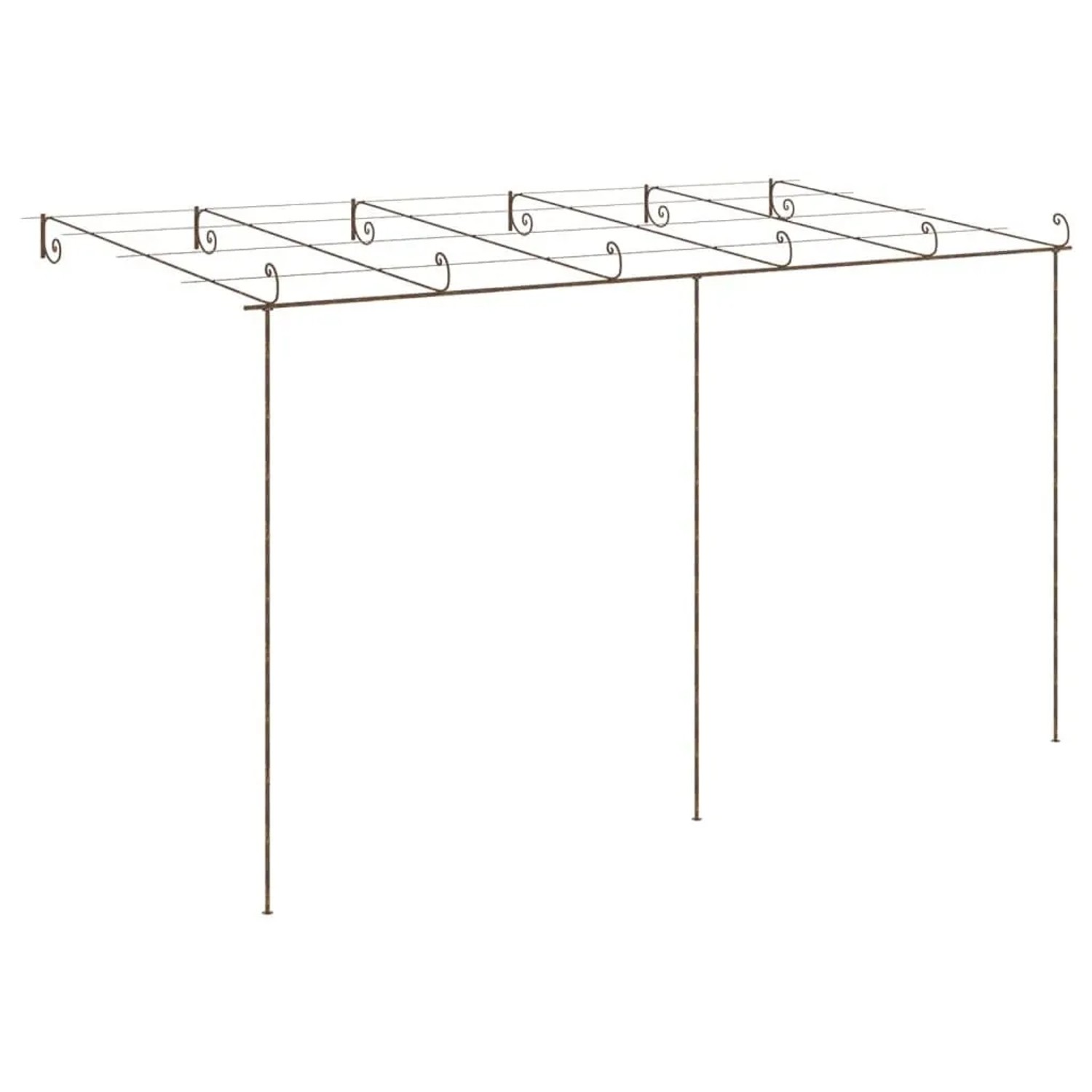 DELUKE Pergola Aus Eisen RITTO 6x3x2,5m Antik-Braun Rankhilfe Pergola Aus Metall Bausatz Freistehend Sonnenschutz Gartendeko Gartenpergola_4
