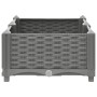 Hellgraues vidaXL Hochbeet (80x40x23 cm) aus Polypropylen mit Rattan-Optik.
