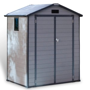 CCLIFE Gartenhaus aus Kunststoff, 161x106x203cm, mit Doppeltür und Fenster. Wetterfeste Gerätehaus.