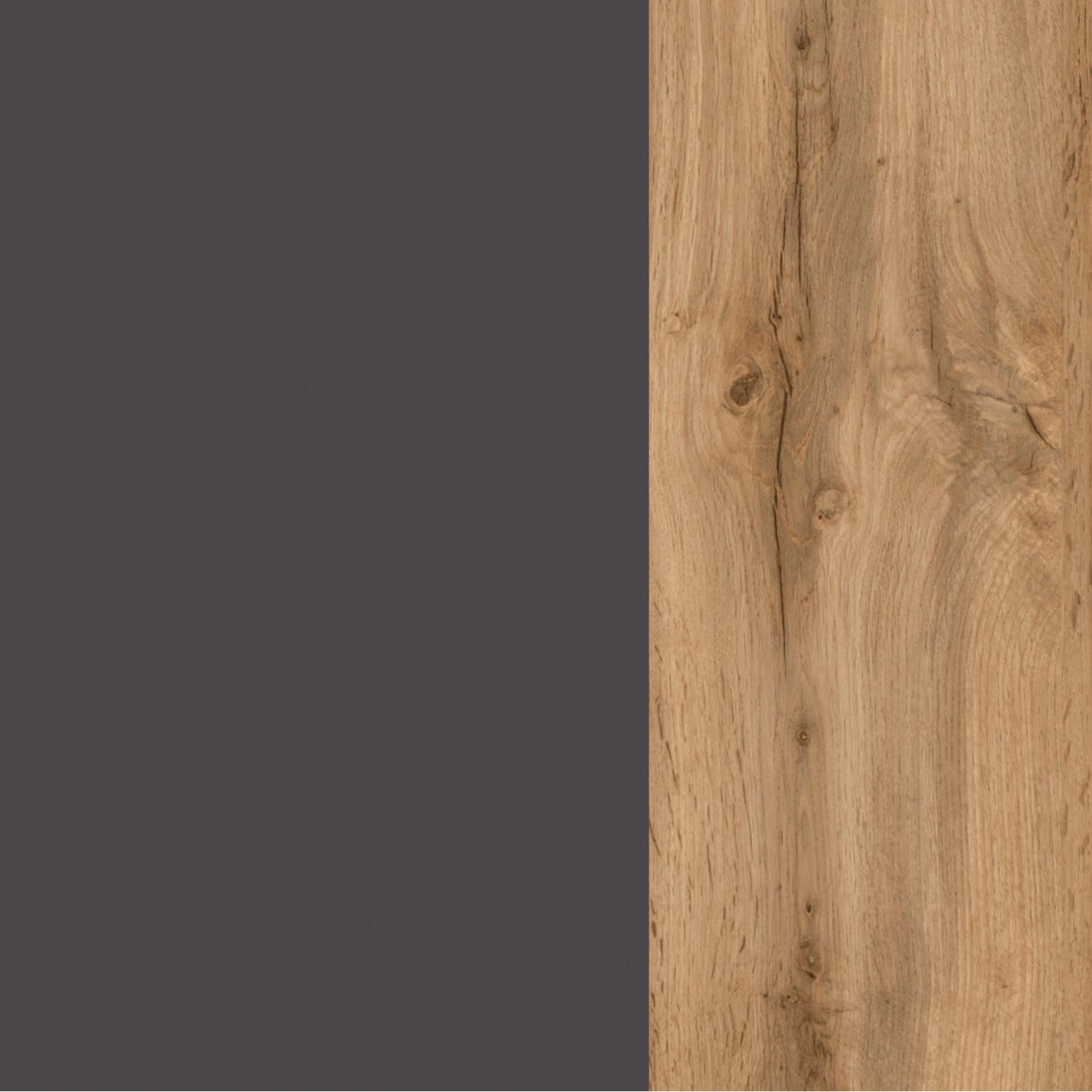 Held Möbel Einzelwaschtisch Bari 100 cm, grau matte Front, Holz-Optik Seite.