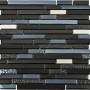 Glasmosaikmatte Quarzkomposit Schwarz/Chrom, 29,7x29,7cm, für Innenräume.