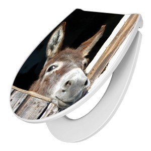 Banjado Premium WC-Sitz mit Esel-Motiv, Absenkautomatik und Soft Close Funktion.