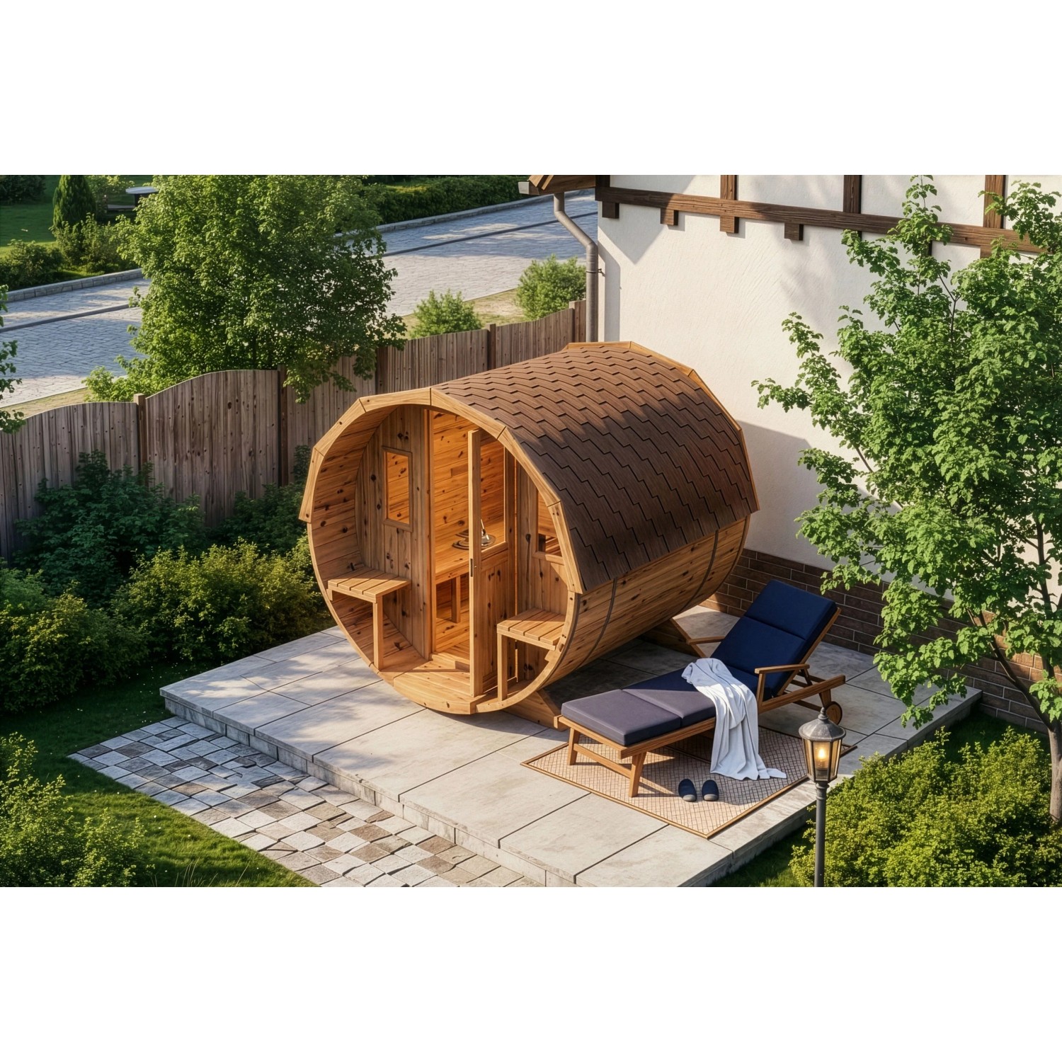 FinnTherm Fasssauna Sam Premium als Bausatz ohne Ofen