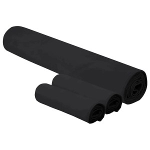 vidaXL Sporthandtuch Set, 3-teilig, Schwarz, aus Polyester und Polyamid, gerollt.