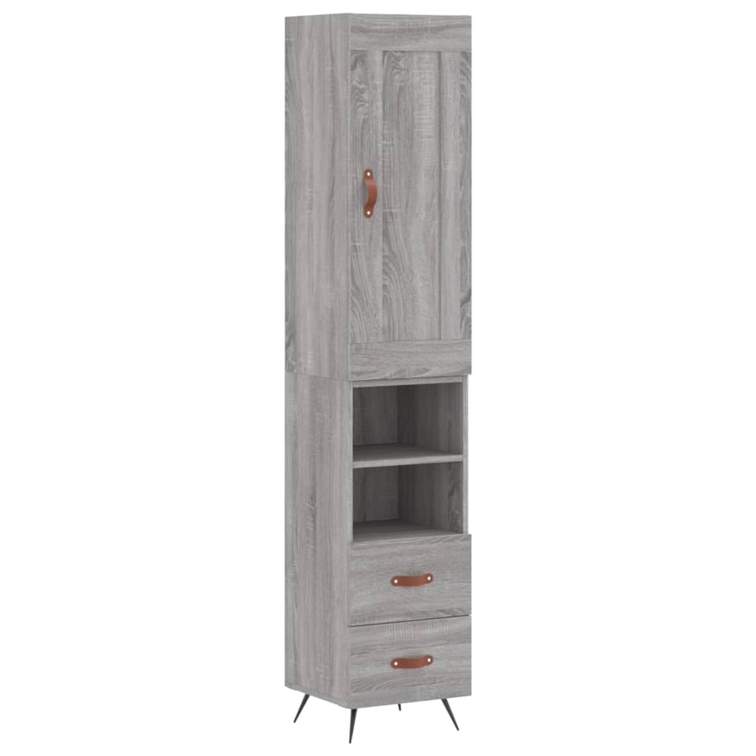 vidaXL Highboard Grau Sonoma 34,5x34x180 cm Holzwerkstoff 3200239 günstig online kaufen