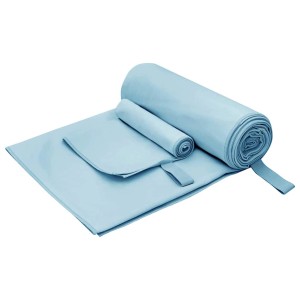 vidaXL Sporthandtuch Set 2-Tlg Blau Stoff 42011495