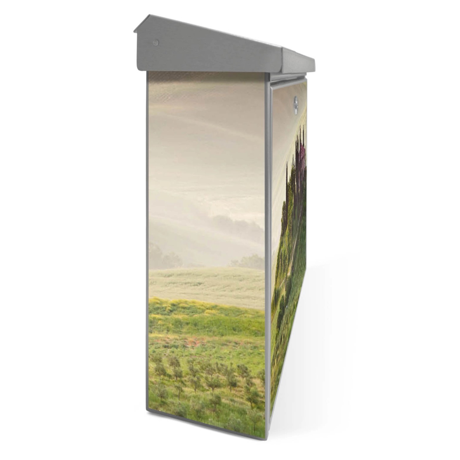 Banjado Edelstahl Briefkasten mit Toscana Motiv, 38.5x31.5x12cm, ohne Zeitungsfach.