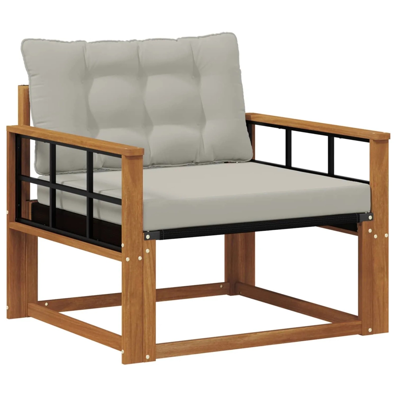 vidaXL Outdoor-Sofagarnitur Massives Akazienholz und Textilene Natur 3436327