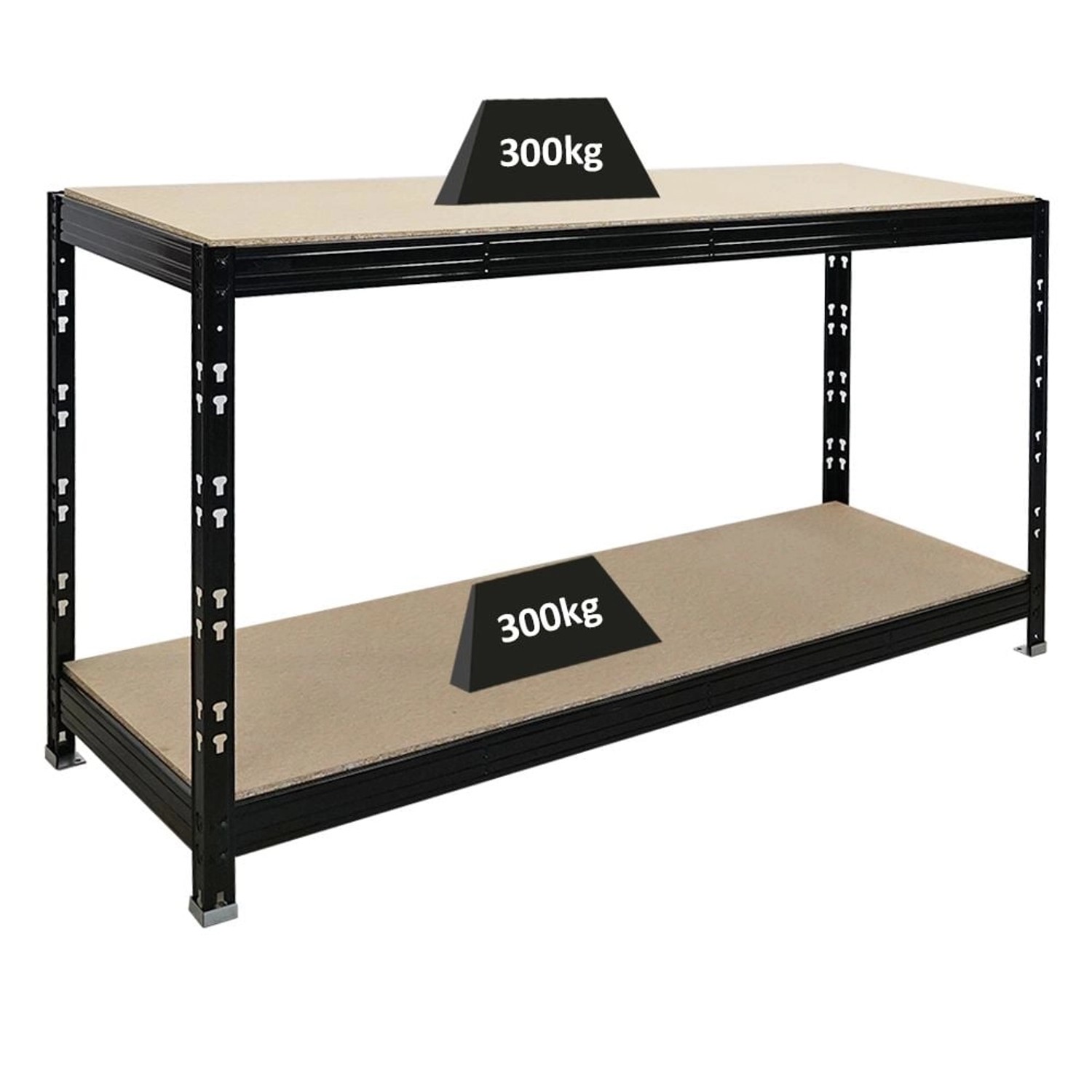 PROREGAL Werkbank Tiger 300kg Pro Fachboden HxBxT 90x140x60cm Schwarz günstig online kaufen