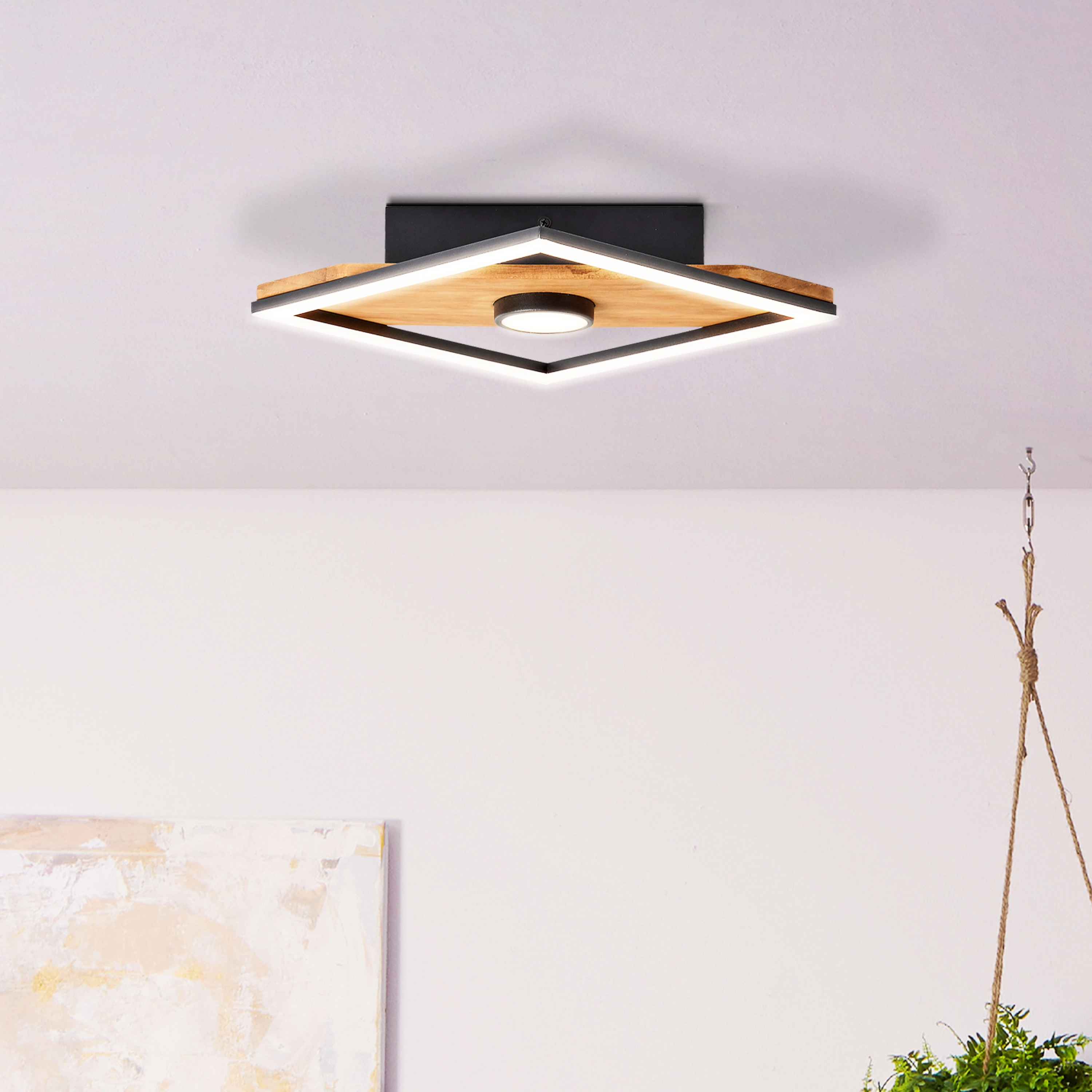 Brilliant LED-Deckenleuchte Woodbridge 1-flammig OBI Schwarz kaufen bei Holz und