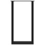 Zwei schwarze U-förmige vidaXL Bartischbeine aus Stahl, 50x90 cm, für DIY-Möbel.
