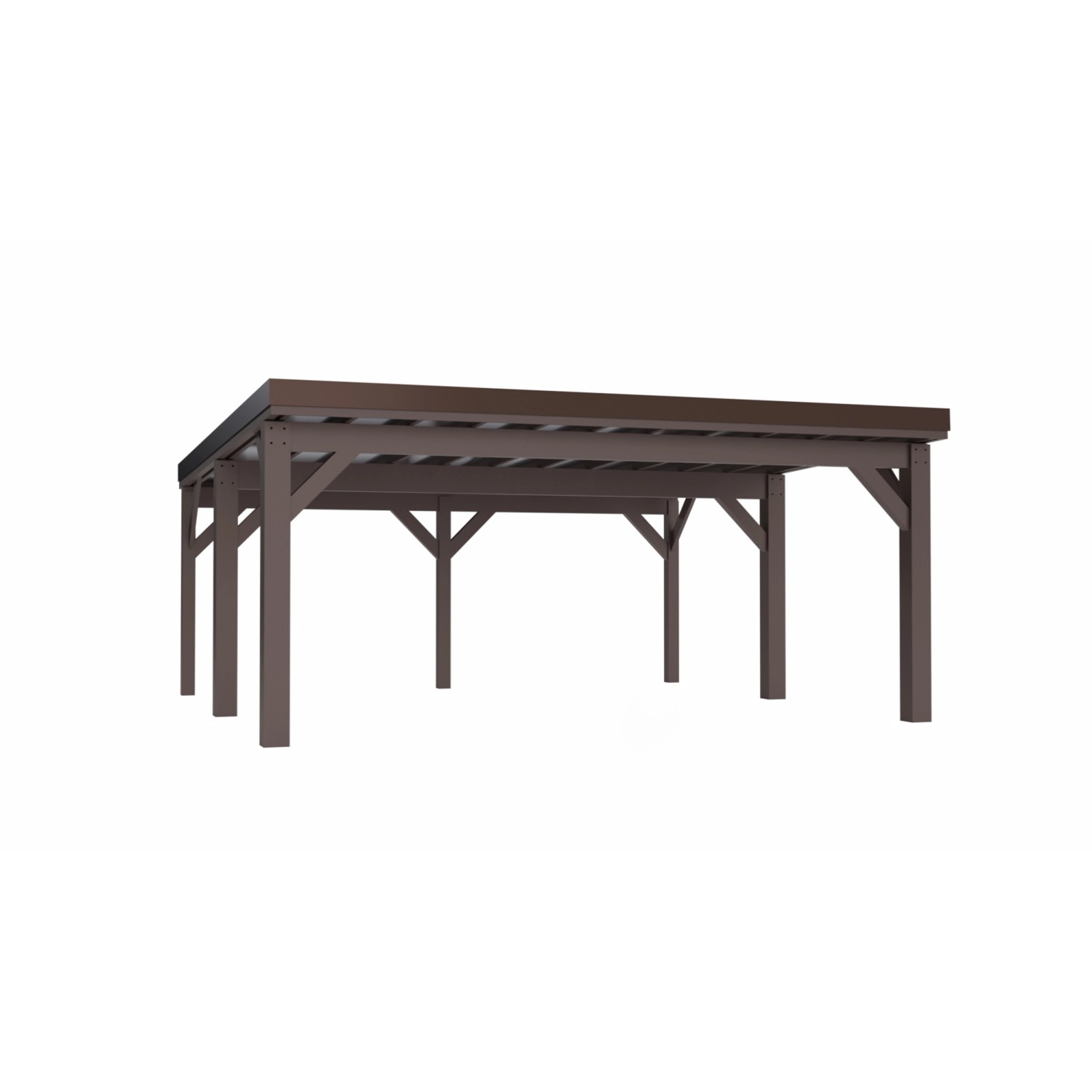 Holzbrüder Carport Ralf 36 250 kg/m² Graubraun-Dunkelbraun günstig online kaufen