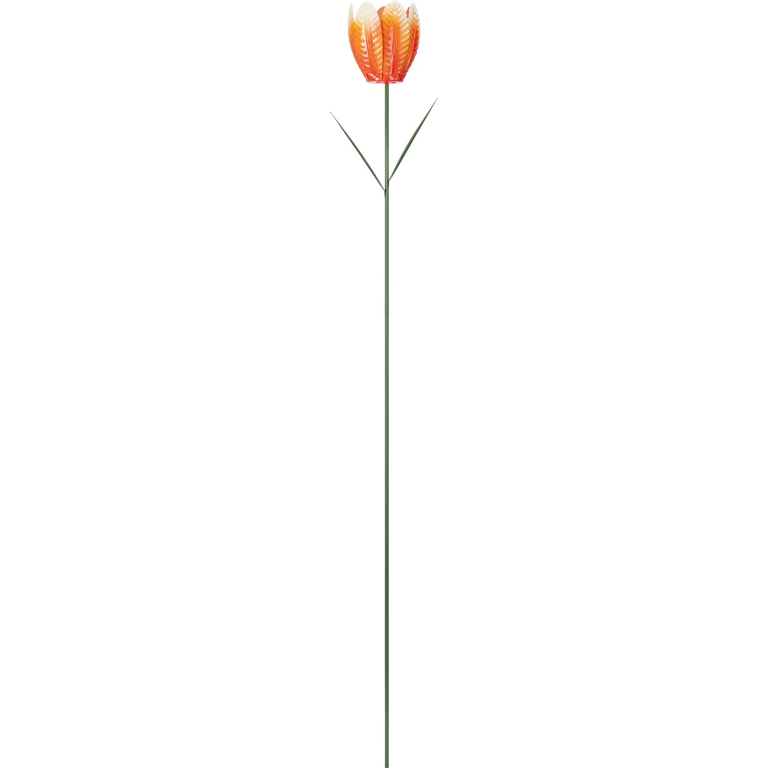 Gartenstecker Tulpe aus Eisen in Pink, 70 cm hoch, für die Gartendekoration.