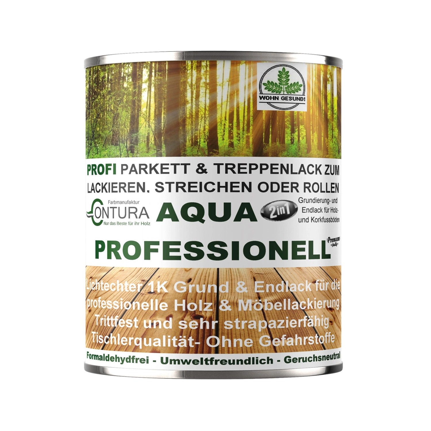 Contura Parkettlack Treppenlack Professionell Lack Fußbodenlack Dielenlack Holzlack Seidenglänzend 750ml