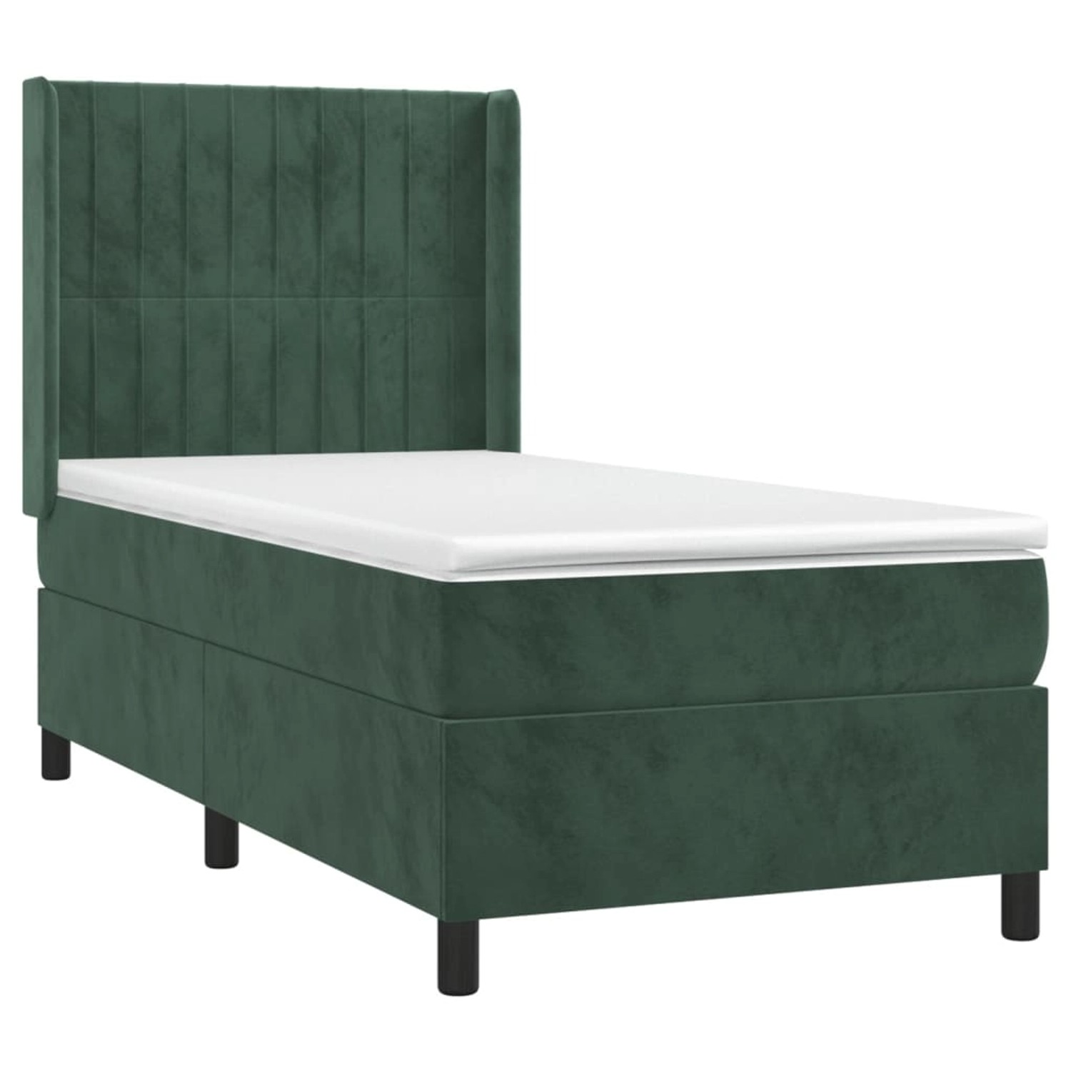 vidaXL Boxspringbett mit Matratze & LED Dunkelgrün 90x200 cm Samt 3139664 günstig online kaufen
